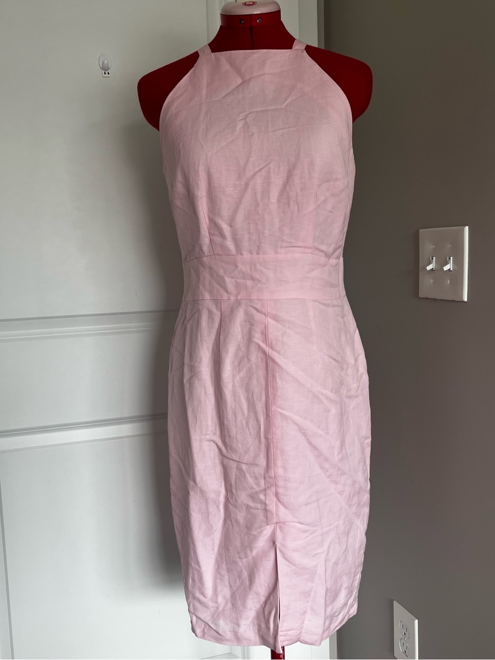 Ann Taylor Light Pink Halter Midi Dress